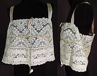Vintage Bien Jolie Brassiere White Filet Lace Rosette Camisole Bra Bandeau Top
