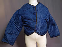 Victorian Antique Chinese Blue Silk Damask Quilted Boys Child Coat Jacket
