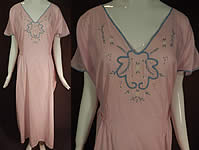 Vintage Peer Nities Hand Made Porto Rico Pink Linen Embroidered Nightgown NWT
