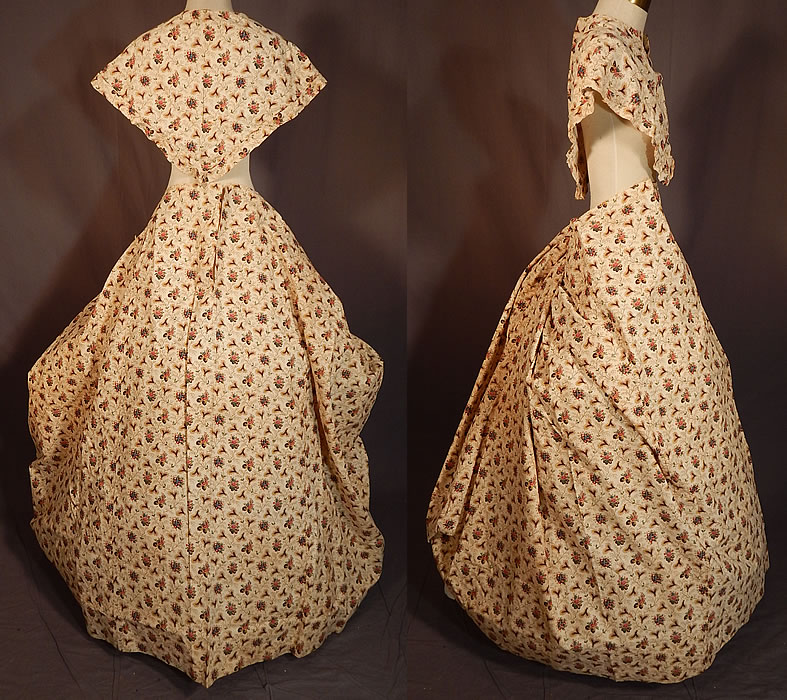 Victorian Chintz Calico Floral Heart Print Skirt Fabric Fichu Pelerine Shawl Cape
The cape measures 15 inches long in the back and 21 inches wide across the shoulders. 
