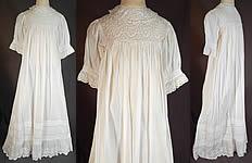 Victorian Broderie Anglaise Eyelet Cotton Batiste Baptism Christening Gown Dress
