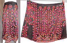 Vintage Palestinian Colorful Cross Stitch Embroidery Ethnic Bedouin Boho Skirt
