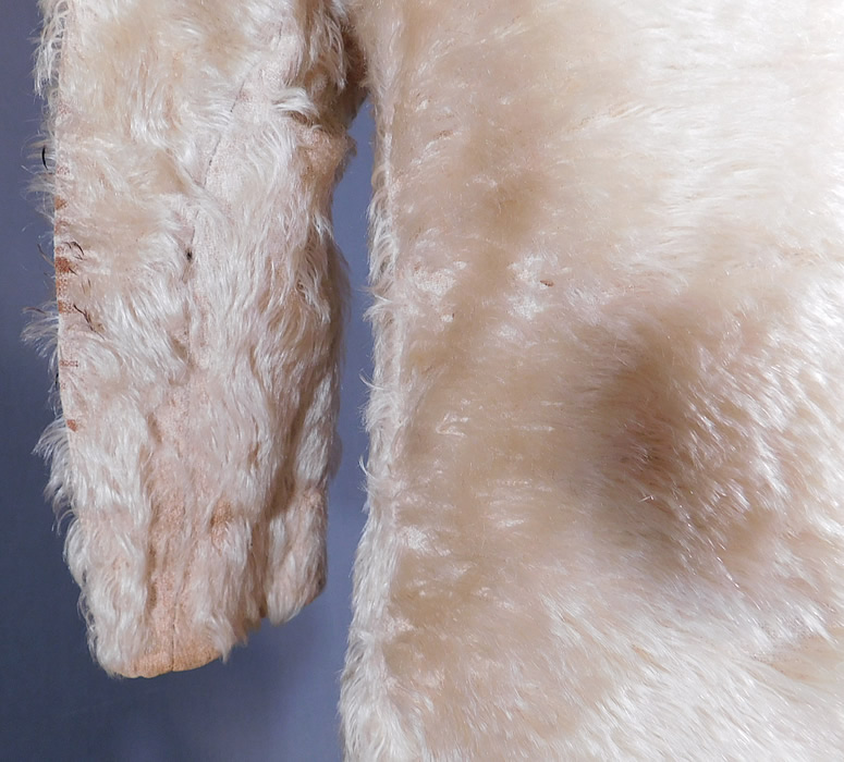 Victorian Childrens Curly White Mohair Fur Winter Coat & Cap Hat
It is in fair as-is condition, has not been cleaned with some small stains on the inside lining, along one sleeve and there are several worn nap area spots (see close-ups). This is truly a wonderful piece of children's wearable wintertime Victoriana art! 