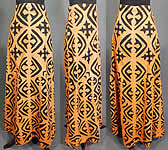 Vintage Antique Hawaiian Applique Quilt Cutout Fabric Boho Hippie Maxi Skirt 

