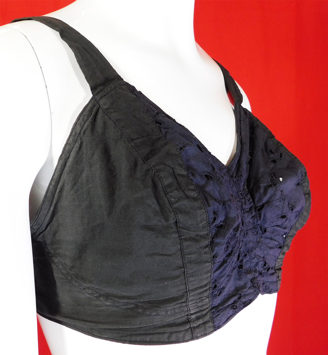 Vintage Lov-e Studios of Hollywood Brassiere Black & Blue Eyelet Corrective Bra
