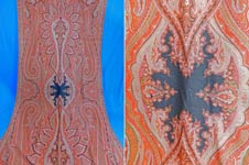 Victorian Antique Large Banquet Size Jacquard Loom Wool Black Center Paisley 
