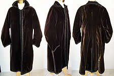 Edwardian Black Velvet Jet Beaded Winter Evening Coat