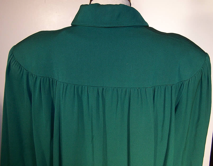 Green Gabardine Long Swing Coat Jacket