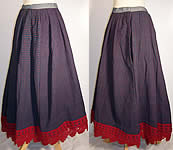 Victorian Blue Red Plaid Wool Winter Petticoat Skirt
