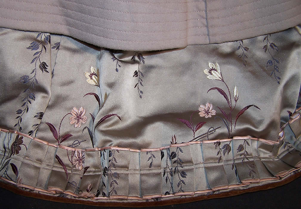Victorian Mauve Taupe Wool Lace Appliqu&eacute; Traveling Outfit