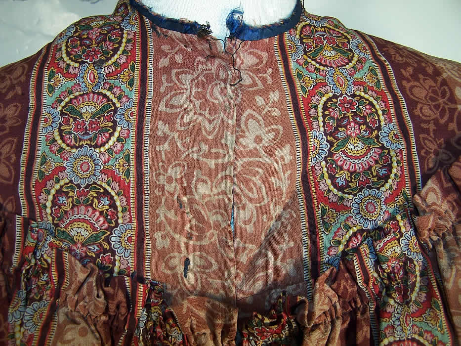 Victorian Paisley Wool Bodice & Skirt Fabric Panel