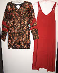 Art Deco Gold Lam&eacute; Cinnabar Slip Dress & Tunic Top