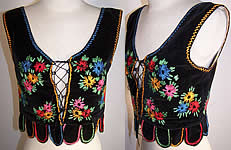 Embroidered Bodice Polish Folk Vest Corset Top