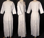 Edwardian White Eyelet Lace Lawn Tea Dress 