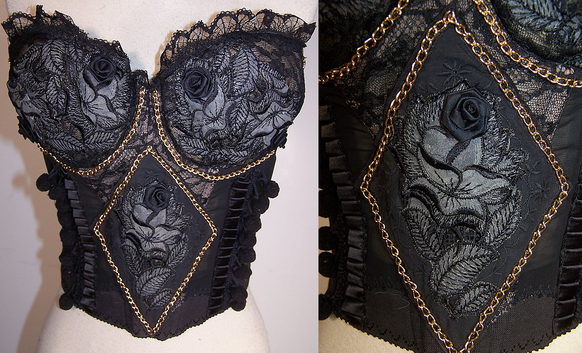  Secret Fulfillment Lilyette Black Lace Camisole Bustier Bra  Front view.