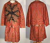 Antique Wool Paisley Shawl Suit Jacket Skirt Set 
