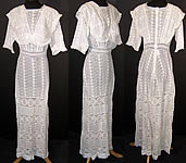 Edwardian White Eyelet Lace Lawn Graduation Tea Dress 