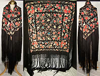 Antique Pastel Embroidered Floral Bird Canton Piano Shawl