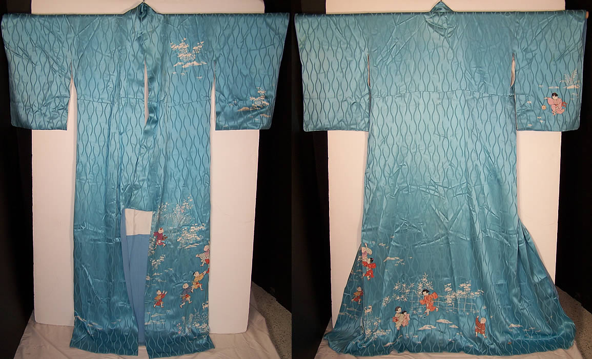 Japanese Geisha Silk Screen Childrens Day Kimono 