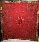 Antique Kashmir Hand Embroidered Red Wool Paisley Shawl