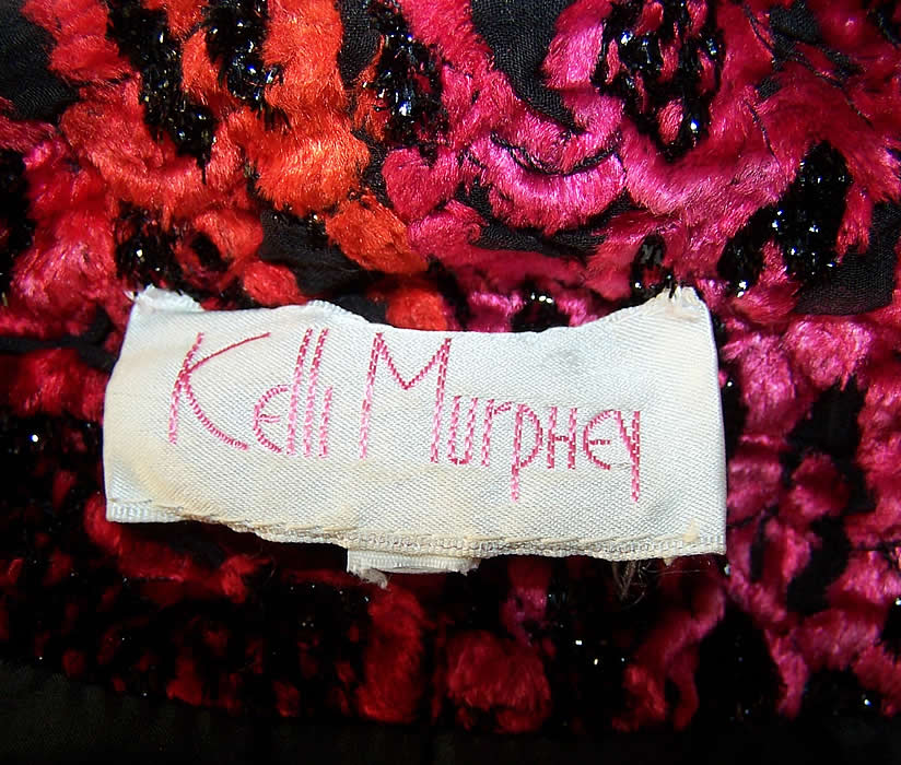 Kelli Murphey Red Chenille Peplum Skirt Jacket  Close up.