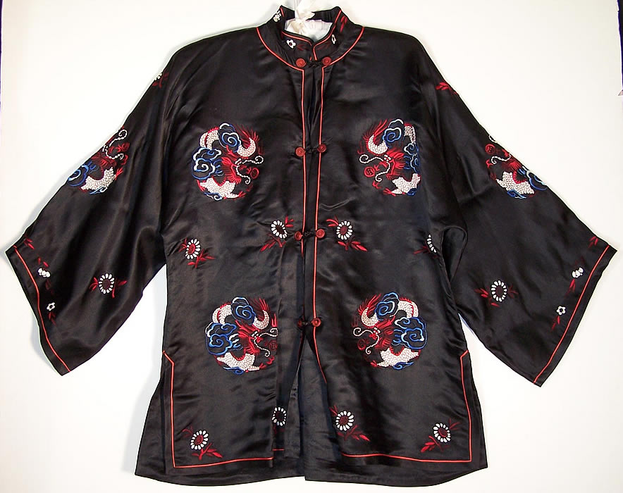 Dynasty Chinese Silk Embroidered Dragon Jacket 