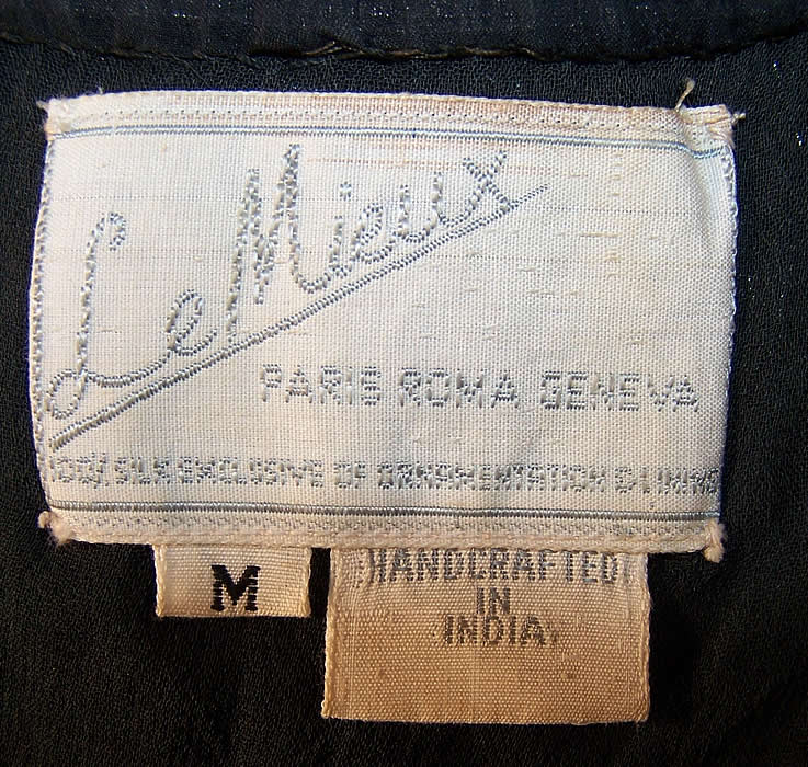Vintage Le Mieux Silk Beaded Flapper Dress Evening Gown close-up view.