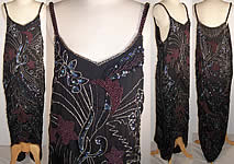 Vintage Le Mieux Silk Beaded Flapper Dress Evening Gown