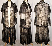 Edwardian Black Chantilly Lace Robe Dressing Gown