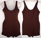 Vintage Ladies Brown Wool Knit Bathing Swimsuit
