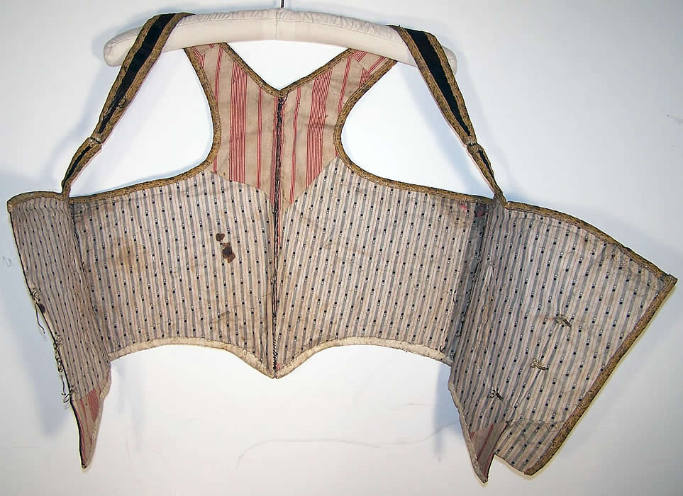 Antique Alsace France Folk Costume Corset Corselet Vest Close up.