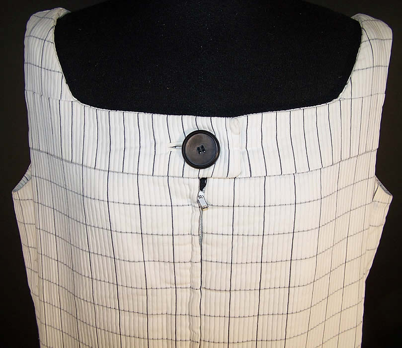  Vintage Lillie Rubin Mod Checked Drop Waist Dress Wrap Close-up view.