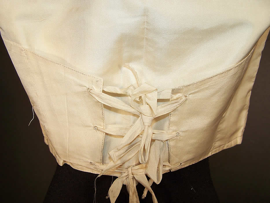 Victorian Gentlemen's Silk Brocade Wedding Waistcoat Vest back view Close up.