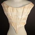 Victorian Beige Silk Stripe Corset Ball Gown Bodice