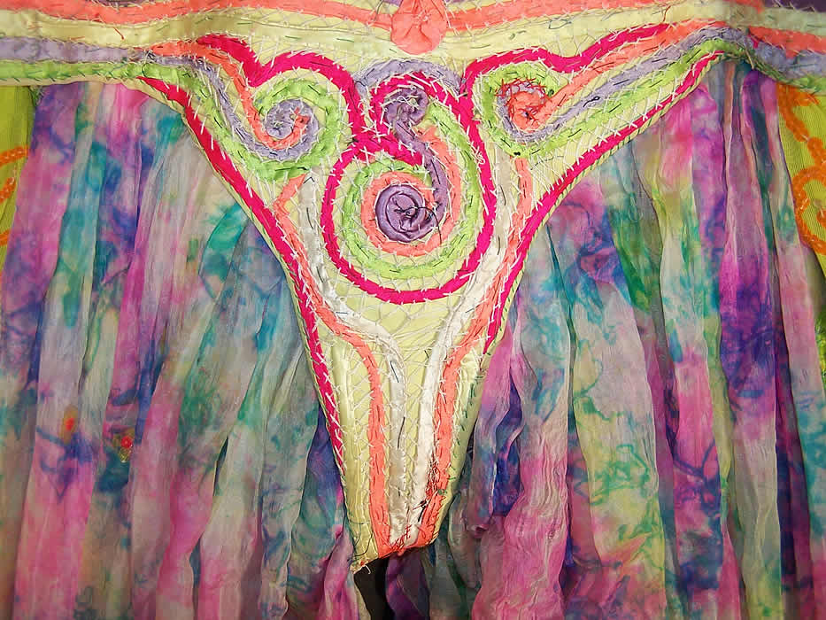 Carmencita Spanish Dancer Striptease Harem Costume pant Close up.