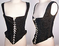 Victorian Floral Velvet Swiss Waist Corset Corselet Bodice