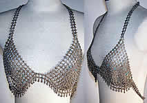 Vintage Silver Metal Mesh Chain Mail Belly Dance Bra Top