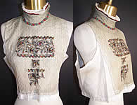 Edwardian Gold Silver Lace Embroidered Dickey Blouse