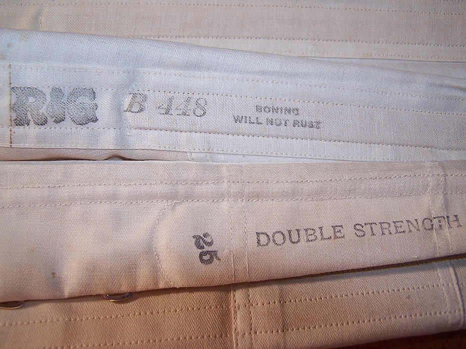 Edwardian R&G B448 White Coutil Longline Corset Garters Close up.