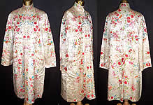 Vintage Plum Blossoms Chinese Silk Embroidered Floral Bird Coat