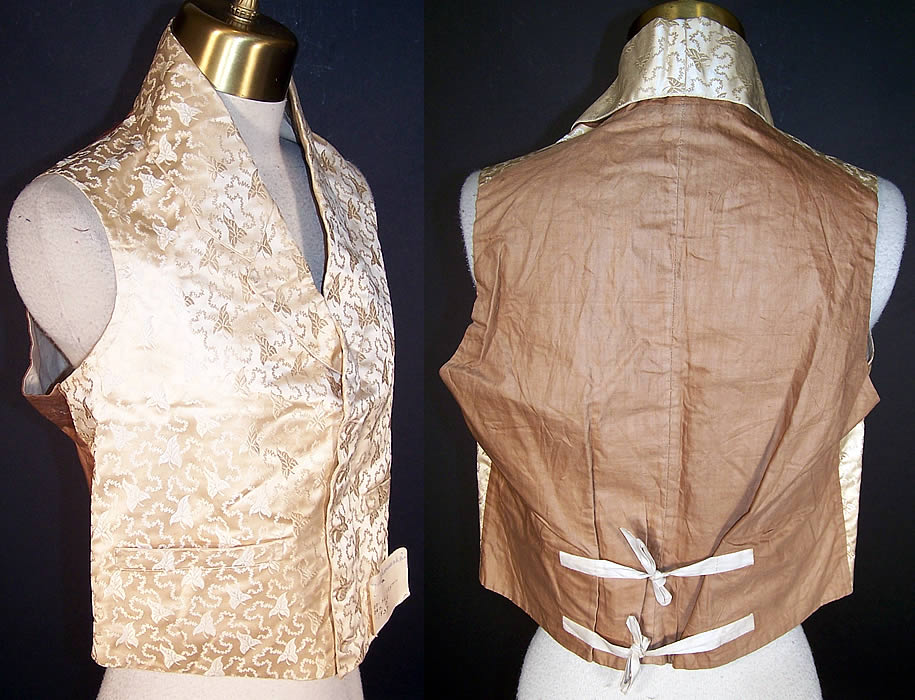 US Congressman Marius Schoonmaker 1837 Wedding Waistcoat Vest  Back View.