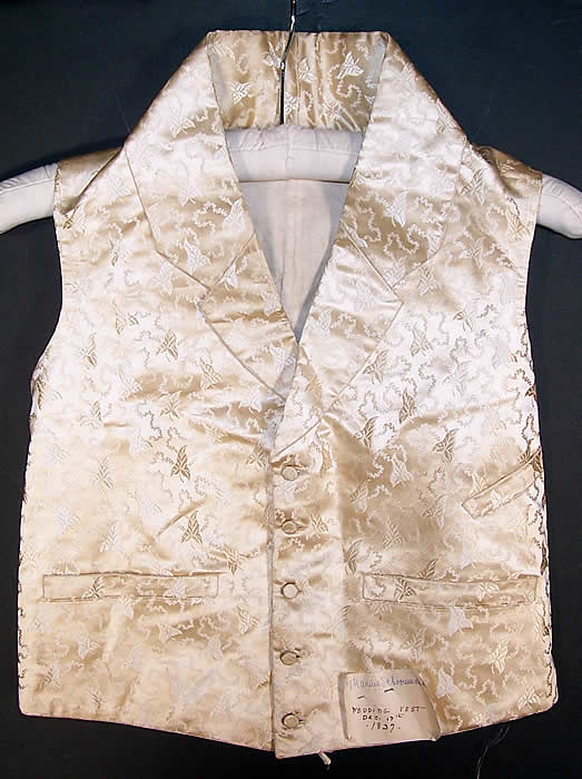 US Congressman Marius Schoonmaker 1837 Wedding Waistcoat Vest front view.