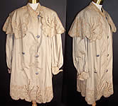 Wool Embroidered Eyelet Double Breasted Coat Jacket