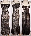 Vintage Black Lace Long Gown