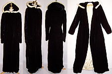 Black Velvet Hooded Evening Opera Coat