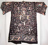 1920s Antique Chinese Figural Peacock Silk Embroidered Canton Piano Shawl Robe Coat