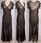 Silk Chiffon Lace Bias Cut Slip Dress 