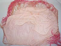 Vintage 1920s Made in Italy Pink Pastel Silk Fringe Round Piano Shawl