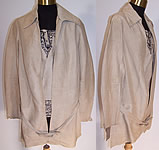 Edwardian 1910 Ecru Raw Silk Embroidered Arts & Crafts Belted Blouse Jacket
