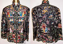 Vintage Chinese Figural Pheasant Dragon Silk Embroidered Jacket Coat